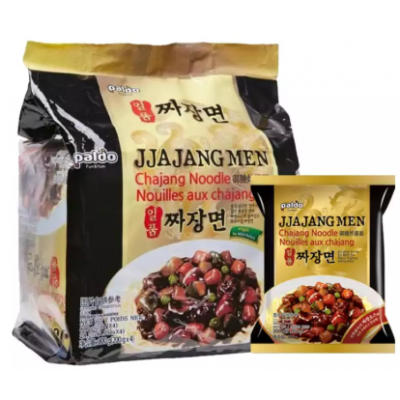 Paldo Jjajang Men Chajang Noodles - 800 gm (200 gm x 4 packets)